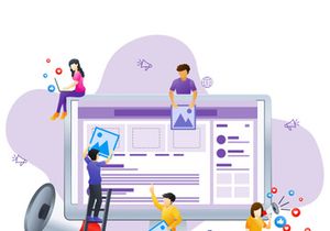 Modern Flat Design Concept Of Social Media Marketing