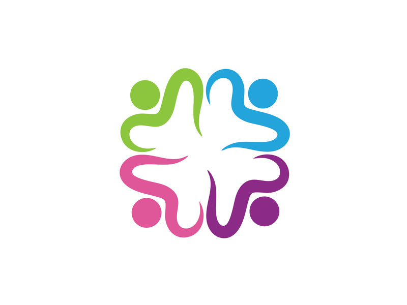 Community peole team group colorful logo