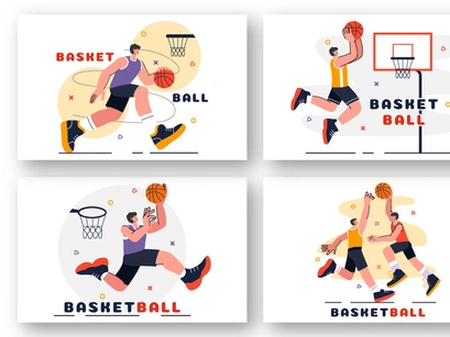 9 Playing Basketball Illustration