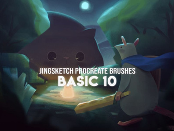 (FREE) Jingsketch Procreate Brushes: Basic 10 preview picture