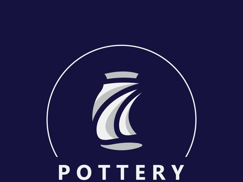 Pottery logo design handmade, creative traditional mug craft sign concept inspiration nature workshop