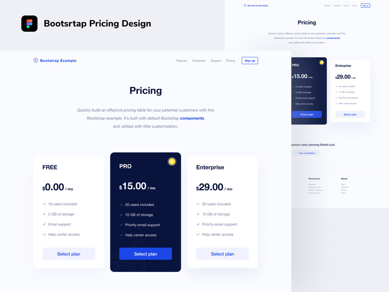 Bootstrap Pricing Page Design