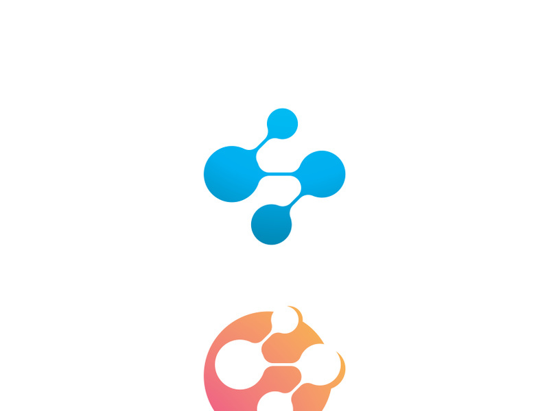 Molecule logo icon template for  science brand identity.