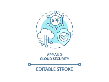 App and cloud security turquoise concept icon preview picture