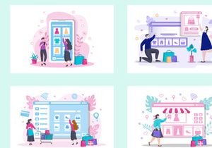 12 Online Shopping Flat Design