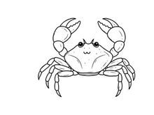Cute cartoon crab smiling vector illustration flat design