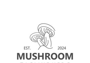 Mushroom botanical logo modern and simple stamp style. nature or food template