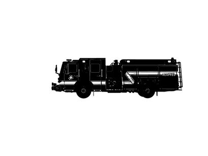 Fire truck silhouette emergency response vehicle