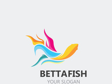 Betta fish modern logo style design vector image illustration
