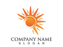 Creative sun concept logo illustration design template