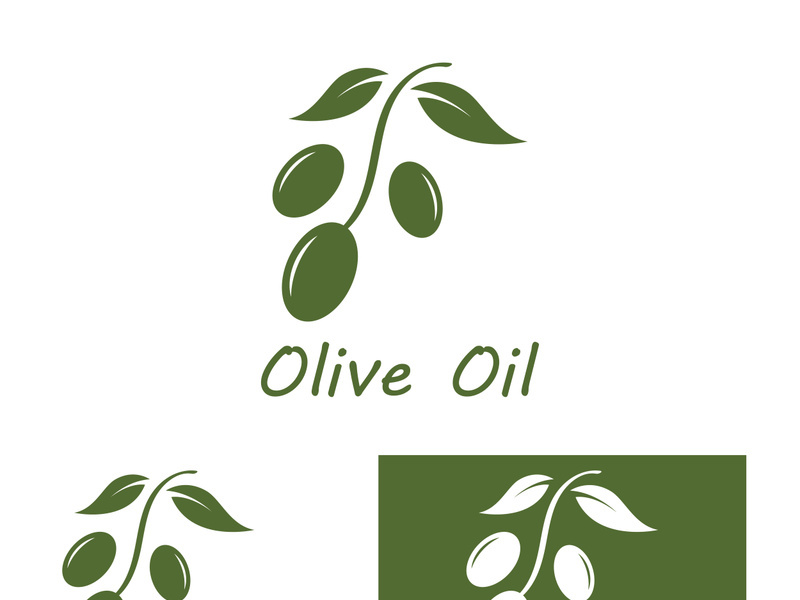 Branched olive fruit logo with creative idea.