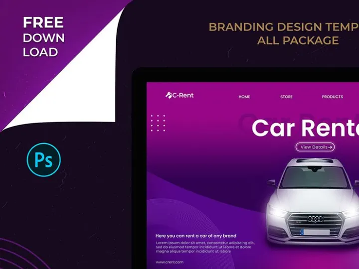 Free Design Template Rent Car Brand All Package