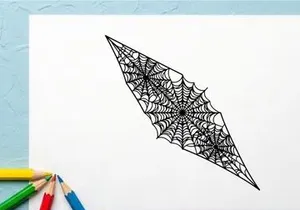 Spider Web with Dew Drops in Black and White Artistic Pattern