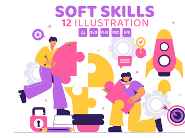 12 Workplace Soft Skills Illustration preview picture