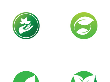 Natural green leaf logo design. preview picture