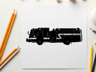 Fire truck silhouette emergency response vehicle