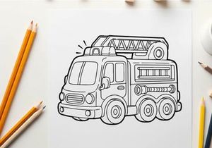 Fire truck vector illustration flat design emergency vehicle