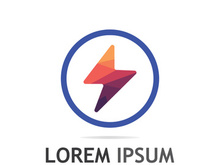 Colorful electric lightning logo design.