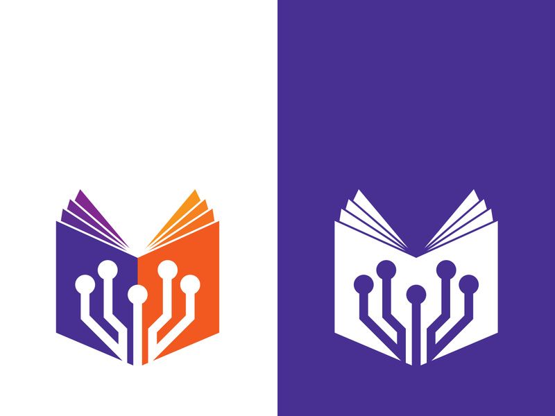 Digital book logo technology vector icon design