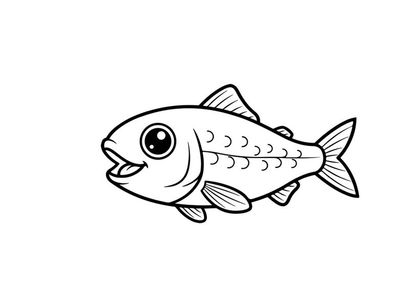 Smiling salmon fish swimming vector illustration flat design