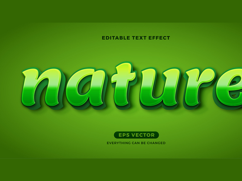 Eco Nature Green editable text effect vector template