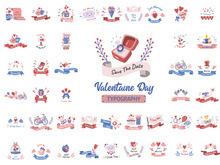 Valentine Day elements letter decorative