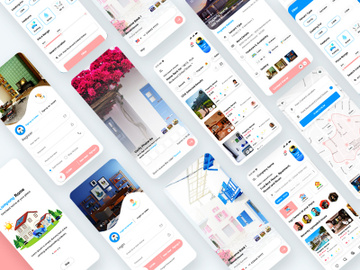 Find Homes, Apartments and Hostel for rent mobile app UI Kit preview picture