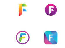 Abstract logo element initial letter F geometric shape. Minimalist and modern F Logo design. Logo can be used for branding and business cards.