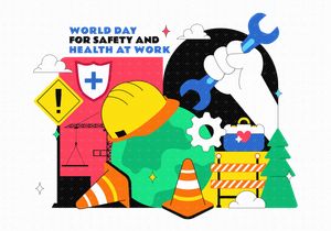 10 Day For Safety And Health At Work Illustration