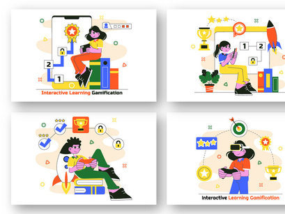 10 Interactive Learning Gamification Illustration
