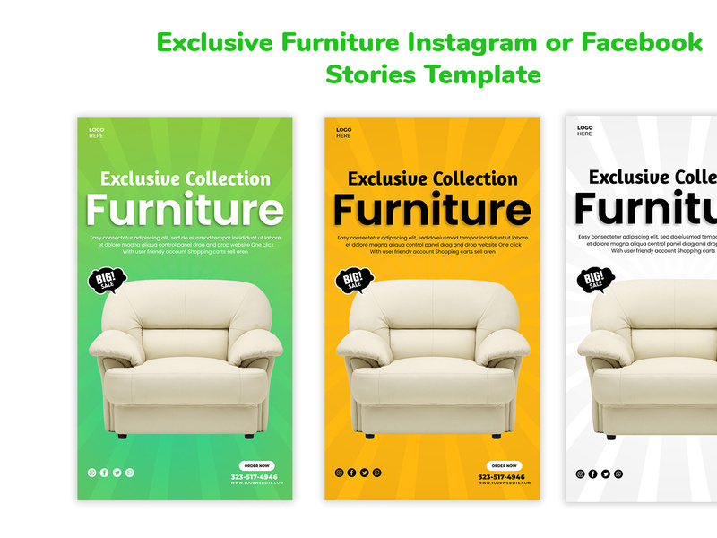 Exclusive Furniture Instagram or Facebook Stories Templates