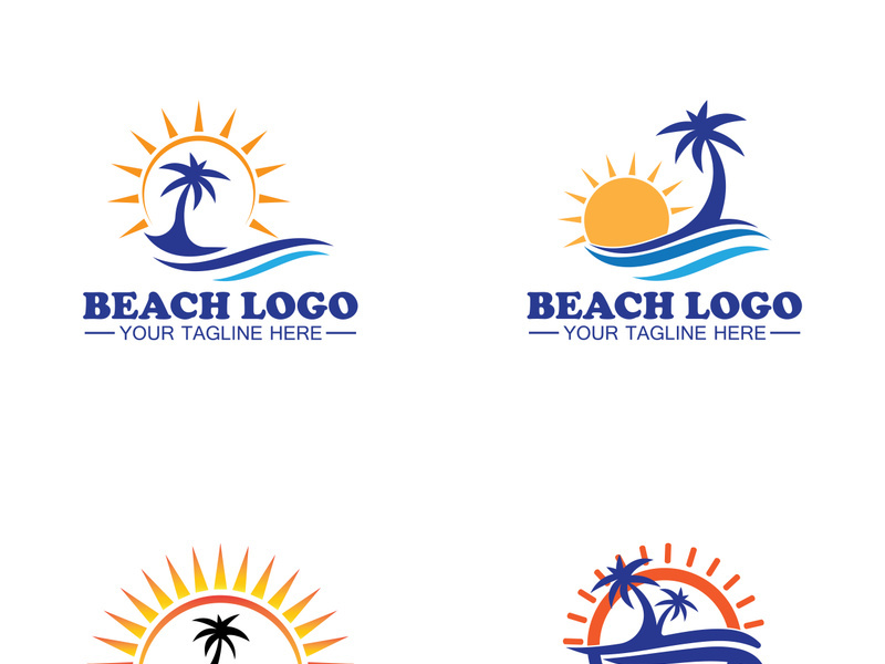 Beach logo design Vector template