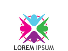 people community logo design with creative idea.