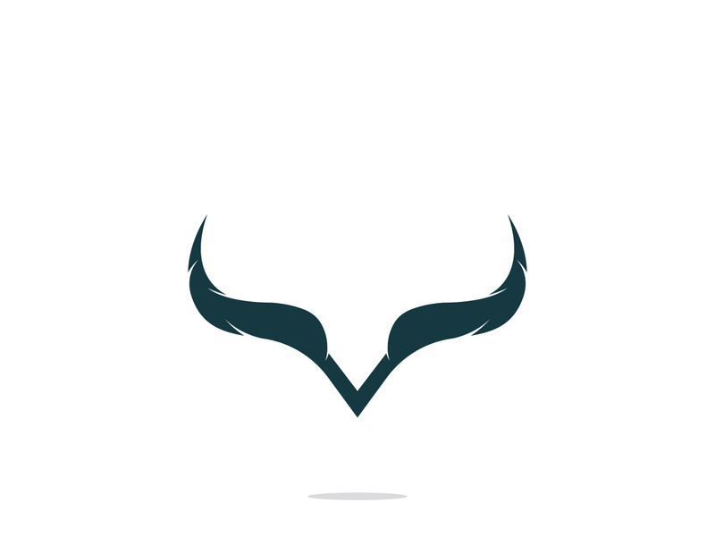 Bull head horns logo design.