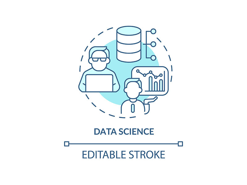 Data science turquoise concept icon