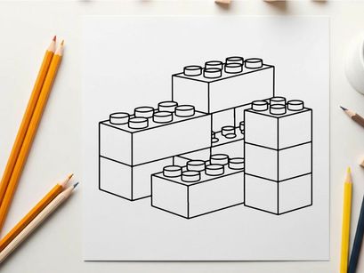 3D isometric blocks with cups vector illustration
