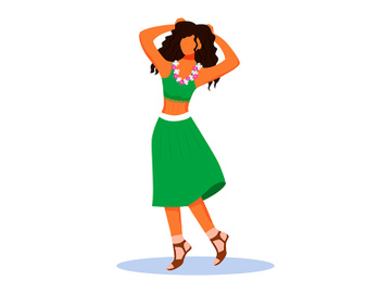Dancing brazilian girl flat color vector faceless character preview picture