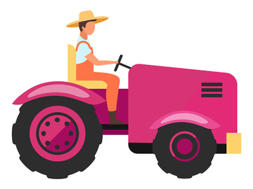Agricultural machinery flat vector illustration preview picture