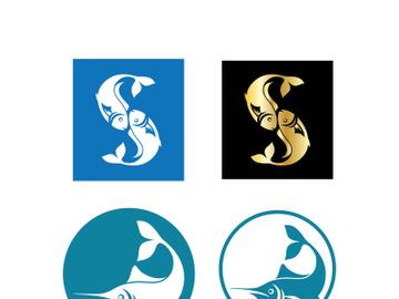 Fish logo template. Creative vector symbol preview picture