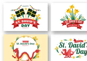 13 Happy St David's Day Illustration