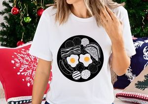 American and English Breakfast Plate Silhouette