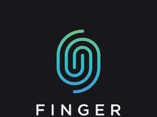 Modern human fingerprint logotype. Fingerprint for identity, business card, technology, digital.