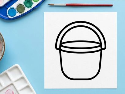 Halloween candy bucket icon. Trick or treat pail symbol for holiday design.