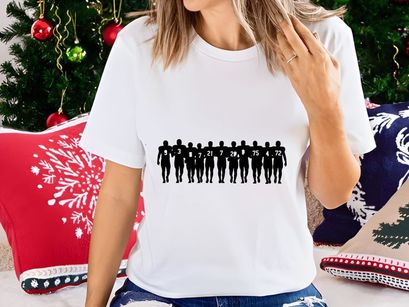 American football team silhouettes in uniform