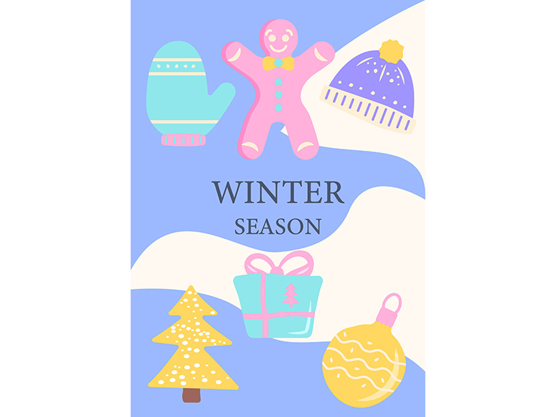 Winter season festive celebration abstract poster template