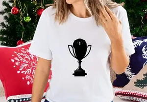Championship trophy with football