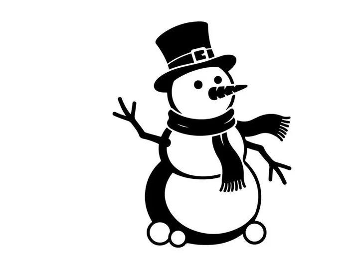 Bonequinho Fofo de Boneco de Neve com Cachecol e Cartola para Férias de Inverno