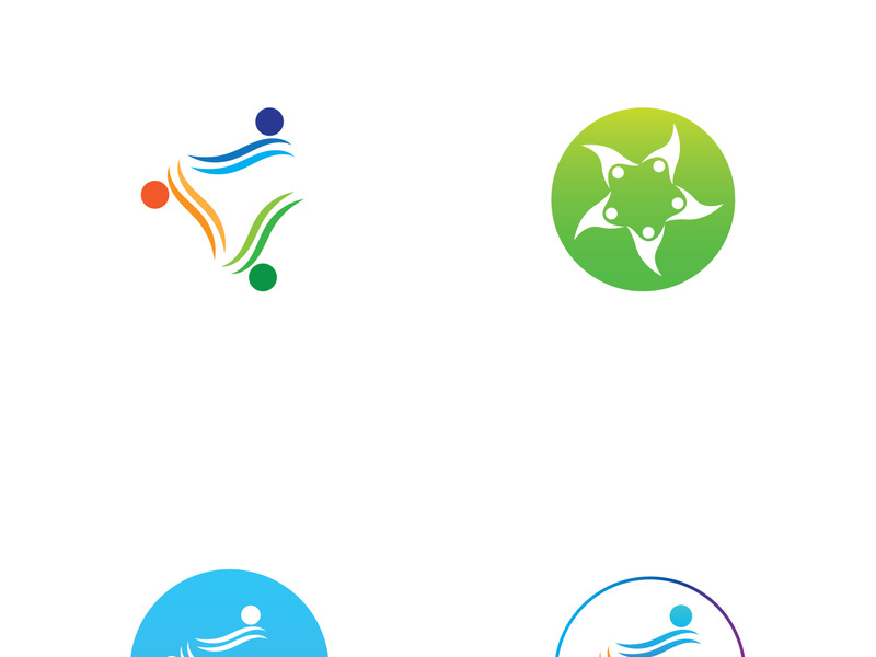 Community of people logo design with creative idea.