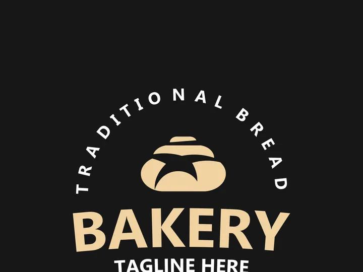 Bread Vintage style Logo Design Vector, label product Bake shop Homemade template
