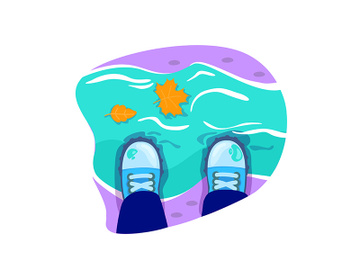 Look down on feet flat concept vector illustration preview picture